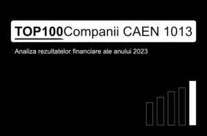 O imagine care conține textul "TOP 100 Companii CAEN 1013. Analiza rezultatelor financiare ale anului 2023"
