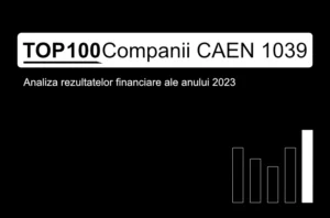 O imagine care conține textul "TOP 100 Companii CAEN 1039. Analiza rezultatelor financiare ale anului 2023"