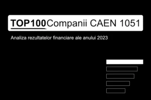 O imagine care conține textul "TOP 100 Companii CAEN 1051. Analiza rezultatelor financiare ale anului 2023"