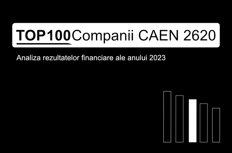 O imagine care conține textul "TOP 100 Companii CAEN 2620. Analiza rezultatelor financiare ale anului 2023"