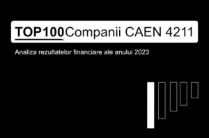 O imagine care conține textul "TOP 100 Companii CAEN 4211. Analiza rezultatelor financiare ale anului 2023"