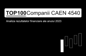 O imagine care conține textul "TOP 100 Companii CAEN 4540. Analiza rezultatelor financiare ale anului 2023"