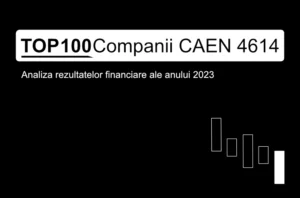 O imagine care conține textul "TOP 100 Companii CAEN 4614. Analiza rezultatelor financiare ale anului 2023"