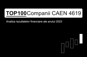 O imagine care conține textul "TOP 100 Companii CAEN 4619. Analiza rezultatelor financiare ale anului 2023"