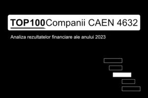 O imagine care conține textul "TOP 100 Companii CAEN 4632. Analiza rezultatelor financiare ale anului 2023"
