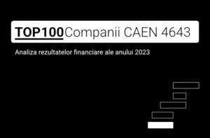 O imagine care conține textul "TOP 100 Companii CAEN 4643. Analiza rezultatelor financiare ale anului 2023"