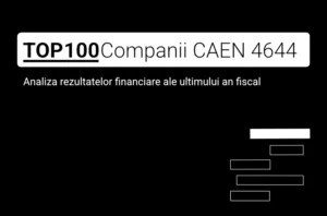 O imagine care conține textul "TOP 100 Companii CAEN 4644. Analiza rezultatelor financiare ale ultimului an fiscal"