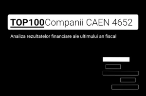 O imagine care conține textul "TOP 100 Companii CAEN 4652. Analiza rezultatelor financiare ale ultimului an fiscal"