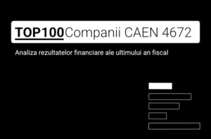O imagine care conține textul "TOP 100 Companii CAEN 4672. Analiza rezultatelor financiare ale ultimului an fiscal"