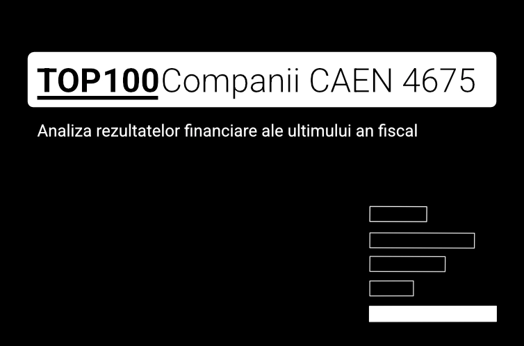 O imagine care conține textul "TOP 100 Companii CAEN 4675. Analiza rezultatelor financiare ale ultimului an fiscal"