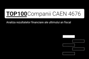 O imagine care conține textul "TOP 100 Companii CAEN 4676. Analiza rezultatelor financiare ale ultimului an fiscal"