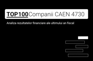 O imagine care conține textul "TOP 100 Companii CAEN 4730. Analiza rezultatelor financiare ale ultimului an fiscal"