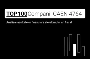 O imagine care conține textul "TOP 100 Companii CAEN 4764. Analiza rezultatelor financiare ale ultimului an fiscal"