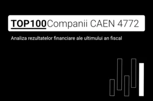O imagine care conține textul "TOP 100 Companii CAEN 4772. Analiza rezultatelor financiare ale ultimului an fiscal"