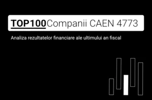 O imagine care conține textul "TOP 100 Companii CAEN 4773. Analiza rezultatelor financiare ale ultimului an fiscal"