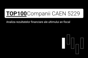 O imagine care conține textul "TOP 100 Companii CAEN 5229. Analiza rezultatelor financiare ale ultimului an fiscal"