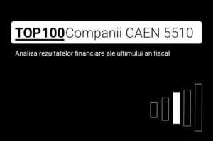 O imagine care conține textul "TOP 100 Companii CAEN 5510. Analiza rezultatelor financiare ale ultimului an fiscal"