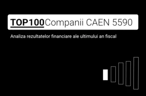 O imagine care conține textul "TOP 100 Companii CAEN 5590. Analiza rezultatelor financiare ale ultimului an fiscal"